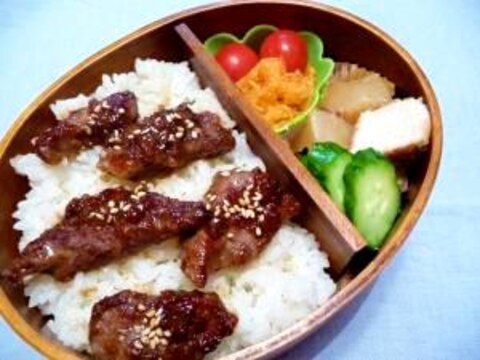 曲げわっぱでスピード弁当31　牛ステーキ弁当